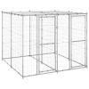 Outdoor Dog Kennel Galvanized Steel with Roof 52.1 ft²