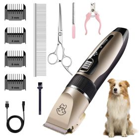 Pet Shaver Clippers, Low Noise Dog Clippers, Electric Quiet Hair Clipper Trimmer, Cordless Dog Grooming Kit for Dogs Cats Pets