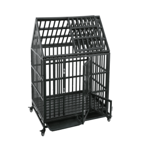 Heavy Duty Dog Cage pet Crate with Roof