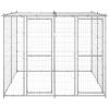 Outdoor Dog Kennel Galvanized Steel with Roof 52.1 ft²