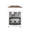 Heavy duty dog cage, suitable for medium to large dogs, furniture style cage, with double door pet house wooden cage, modern dog house furniture room