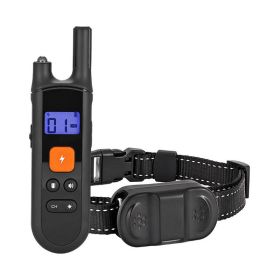 Rechargeable Training Collar w/Remote Control for Dog (Color: Black, type: Training Device)