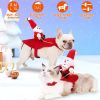 Pet Christmas Costumes Red Winter Coat for Dog Riding Santa Claus with Bell Clothes New Year Outfit Cosplay Costumes Party Dress Up For Cats